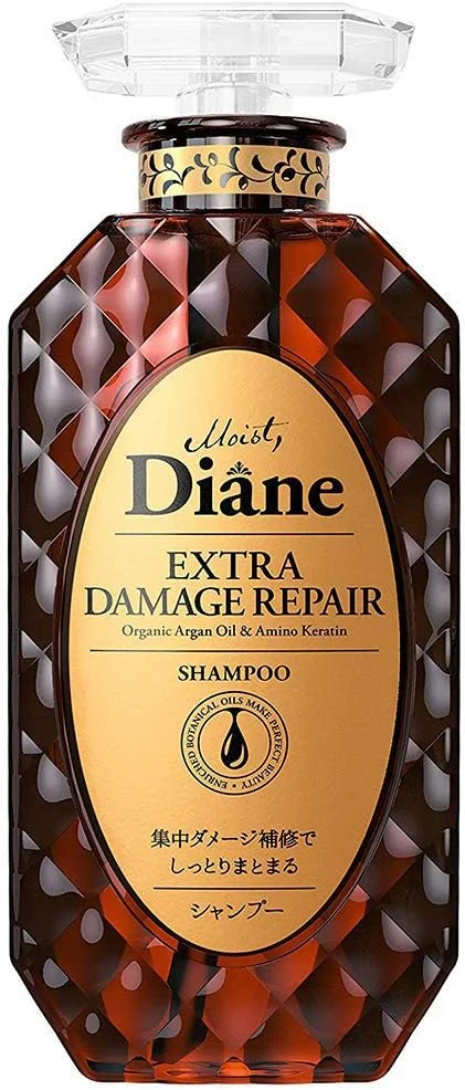 شامپو ترمیم کننده موهای آسیب دیده Moist Diane حجم 450 میلی لیتر - روغن آرگان ارگانیک و آمینو کراتین (ست چای سبز)