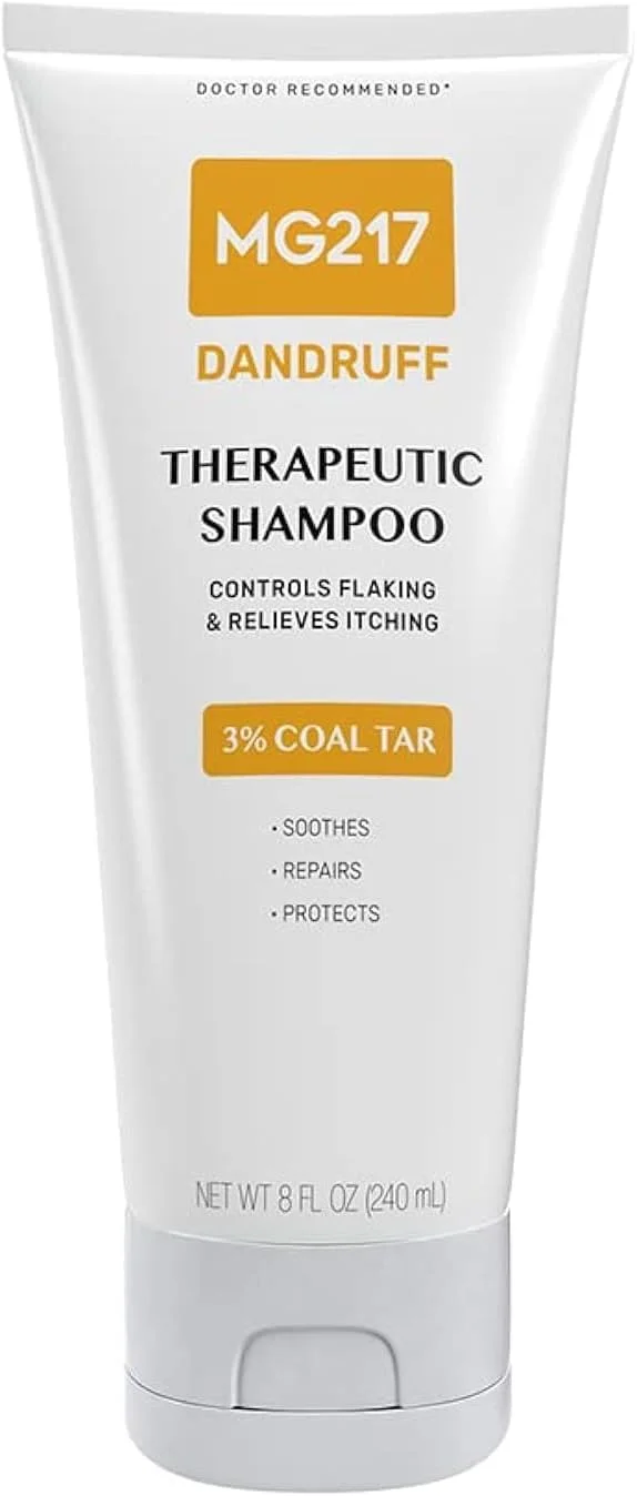 شامپو قطران زغال سنگ ضد شوره MG217، کنترل کننده پوسته ریزی و تسکین دهنده خارش، تیوب 236 میلی لیتری، سبز