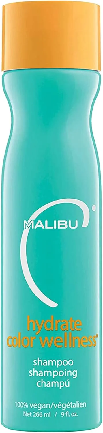 شامپو آبرسان موهای رنگ شده Malibu C Hydrate Color Wellness، بدون سولفات و پاک کننده ملایم، محافظ رنگ مو، 266 میلی لیتر