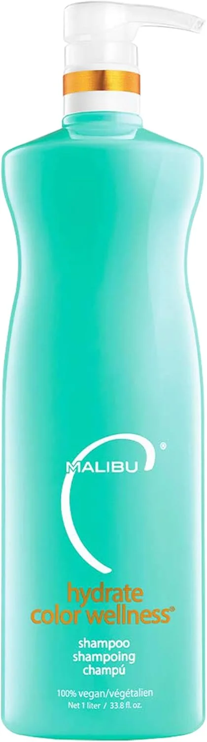 شامپو آبرسان موهای رنگ شده Malibu C، بدون سولفات، پاک کننده ملایم و محافظ رنگ مو، 1000 میل