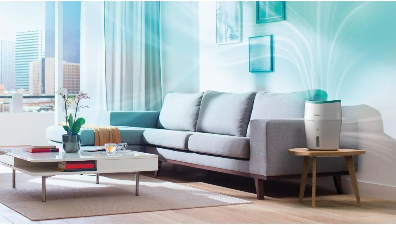 دستگاه بخور سرد فیلیپس سری 2000 مدل HU4816/10 - مناسب برای اتاق 44 متر مربعی، فناوری NanoCloud، دو سرعت، حالت خواب، مخزن 4 لیتری