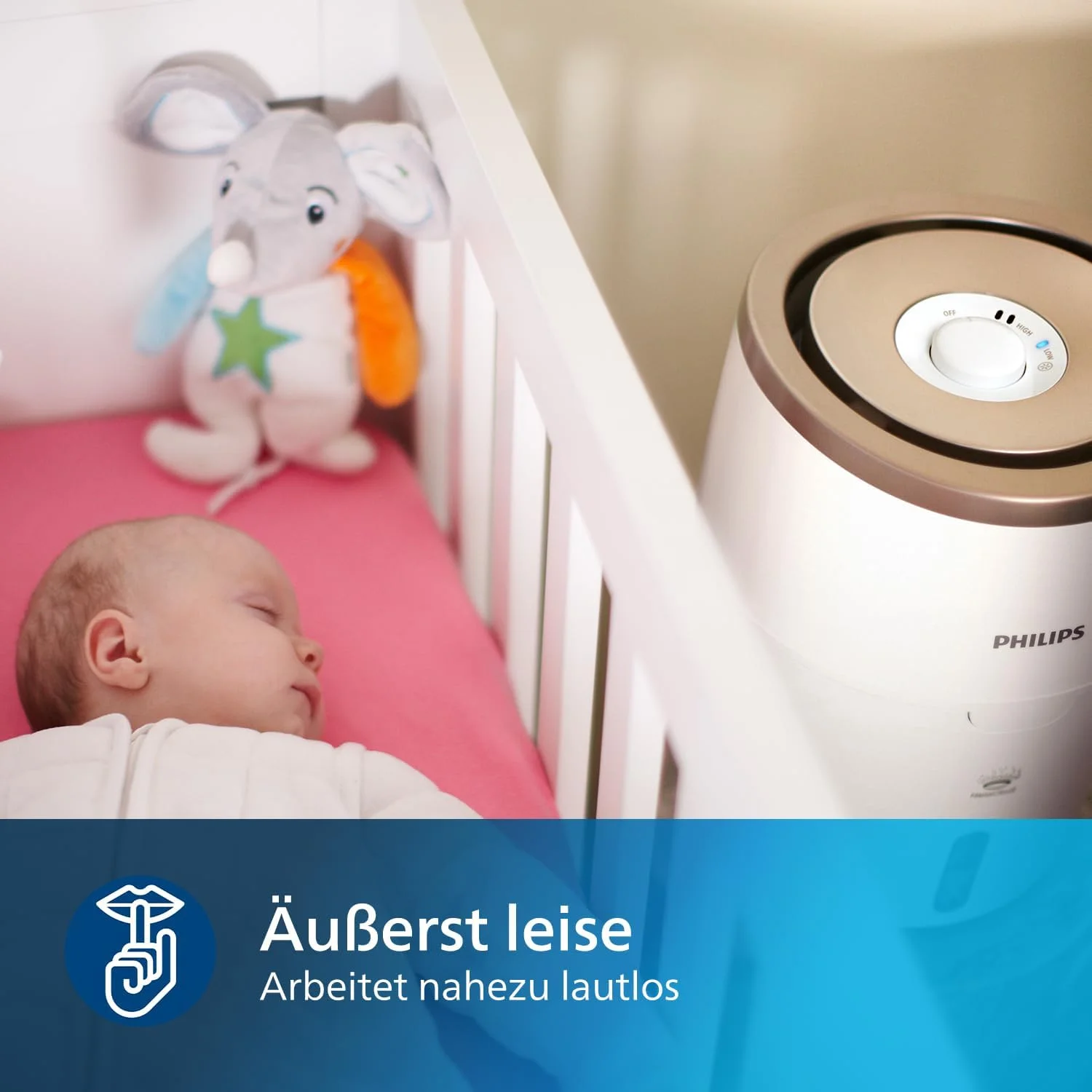 دستگاه بخور سرد Versuni PHILIPS سری 2000 - مناسب برای اتاق 38 متر مربعی، فناوری NanoCloud، 2 سرعت، مخزن 2 لیتری (HU4811/10)