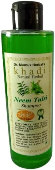 شامپو گیاهی طبیعی نيم تولسی خادی برای موهای آسیب دیده، شامپو ضد ریزش مو برای آقایان و بانوان 200 میلی لیتر
