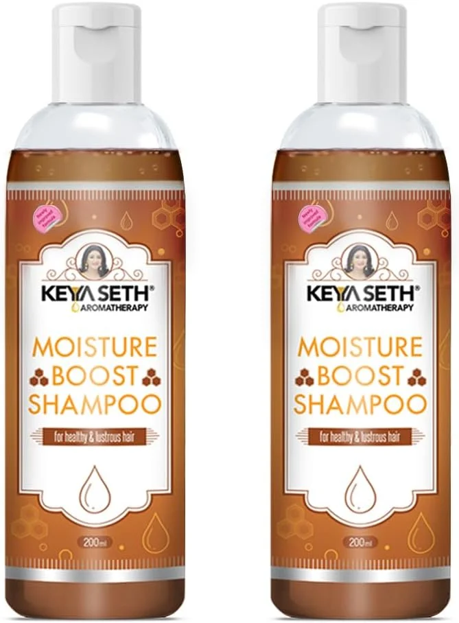 شامپو تقویت کننده رطوبت موهای خشک، کدر و وز دار Keya Seth Aromatherapy - درخشان کننده، نرم کننده و ابریشمی کننده مو با عسل، پروتئین شیر و پرو ویتامین B5 برای آقایان و بانوان. 200 میلی لیتر (بسته 2 عددی)