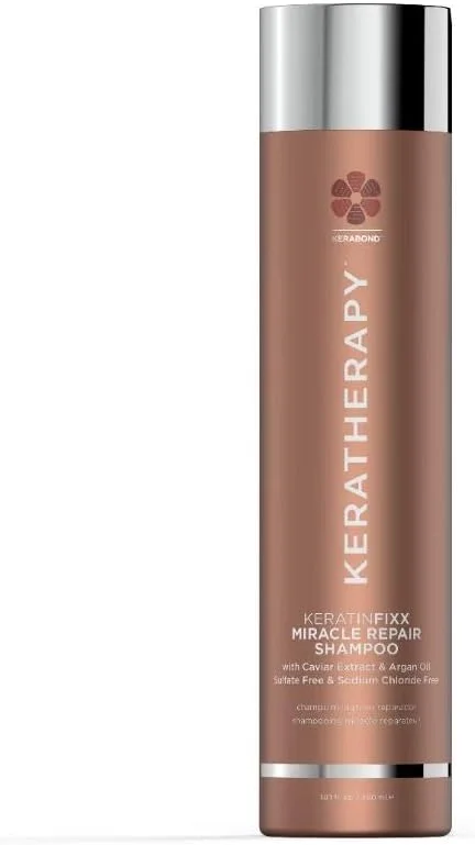 شامپو ترمیم کننده روغن آرگان کراتراپی کراتین فیکس 300 میلی لیتر | بدون سولفات، بدون پارابن، بدون کلرید سدیم، ترمیم کننده مو، کاهش وز، صاف و براق کننده مو