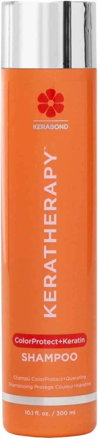 شامپو محافظ رنگ مو کراتراپی حاوی کراتین، 300 میلی لیتر - شامپو محافظ رنگ مو بدون گلوتن برای موهای رنگ شده با فناوری Kerabond، روغن تمشک قرمز، امگا 3 و 6