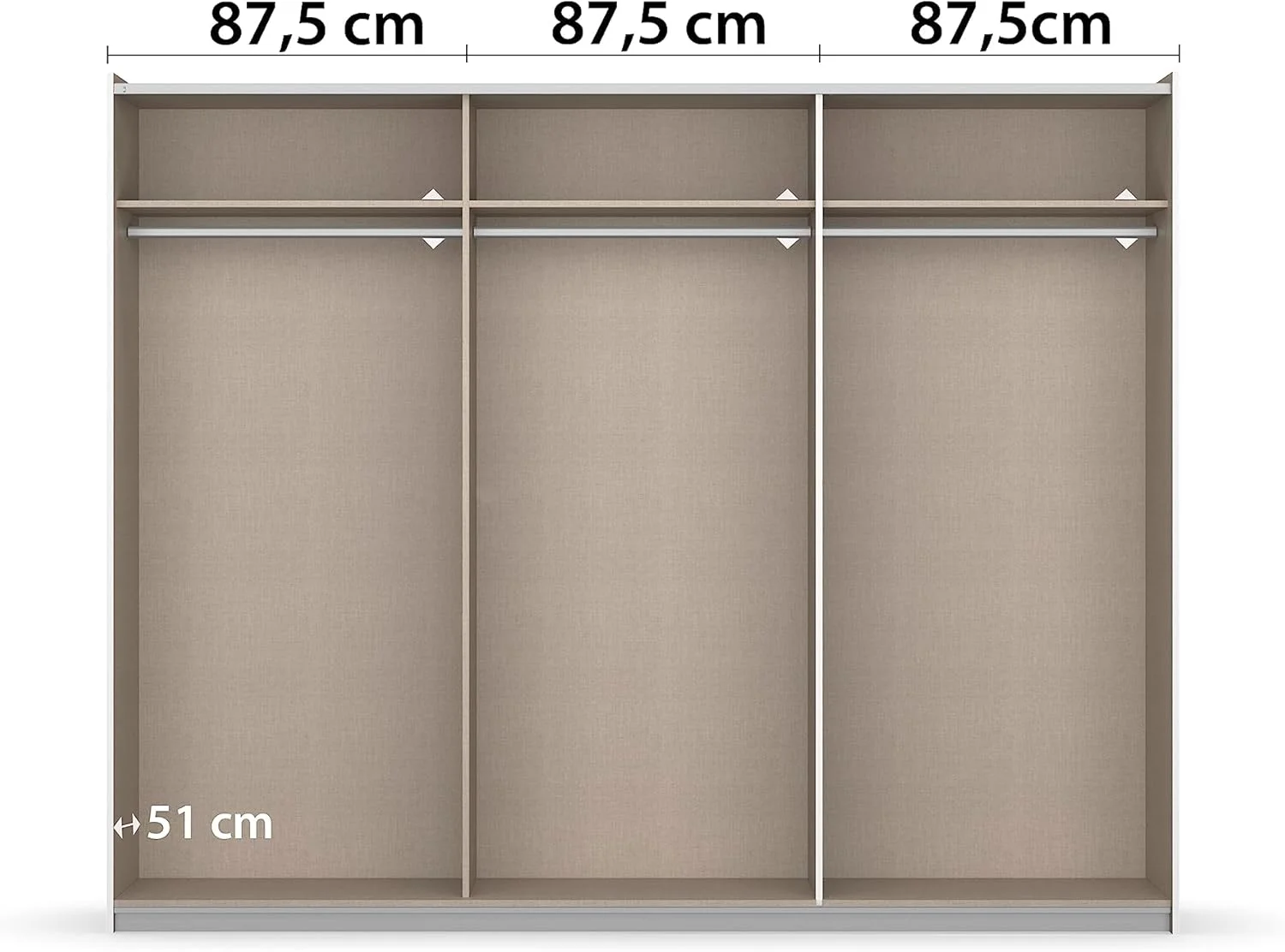 کمد لباس درب ریلی Rauch Möbel Kronach Artisan Oak، چوب با آینه، 2 درب، شامل 3 میله لباس و 3 قفسه، 261 x 210 x 59 سانتی متر (عرض x ارتفاع x عمق)