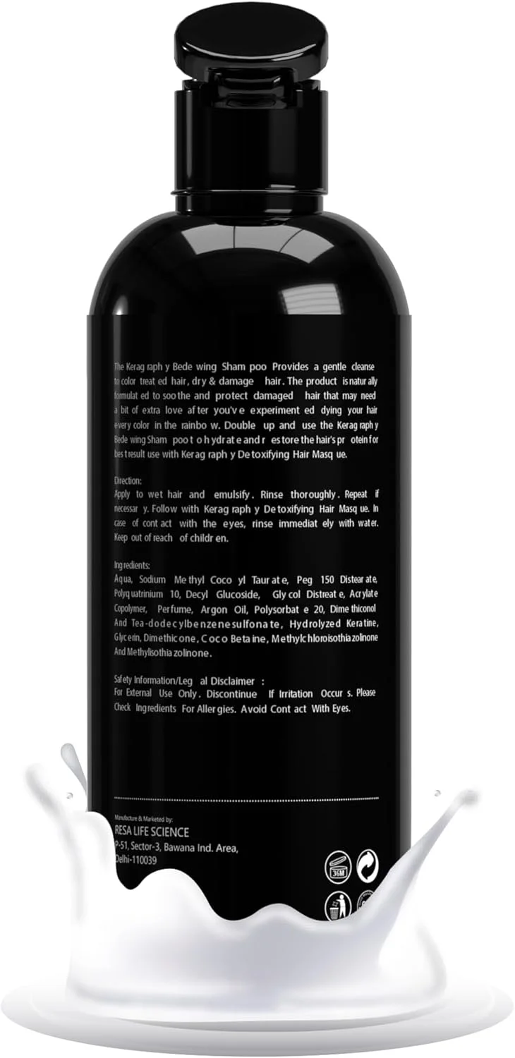 شامپو موی کراتینه سم زدا حرفه ای کرگرافی مناسب برای انواع مو، درمان موهای به شدت آسیب دیده - اسپا موی سالنی در خانه 500 میلی لیتر