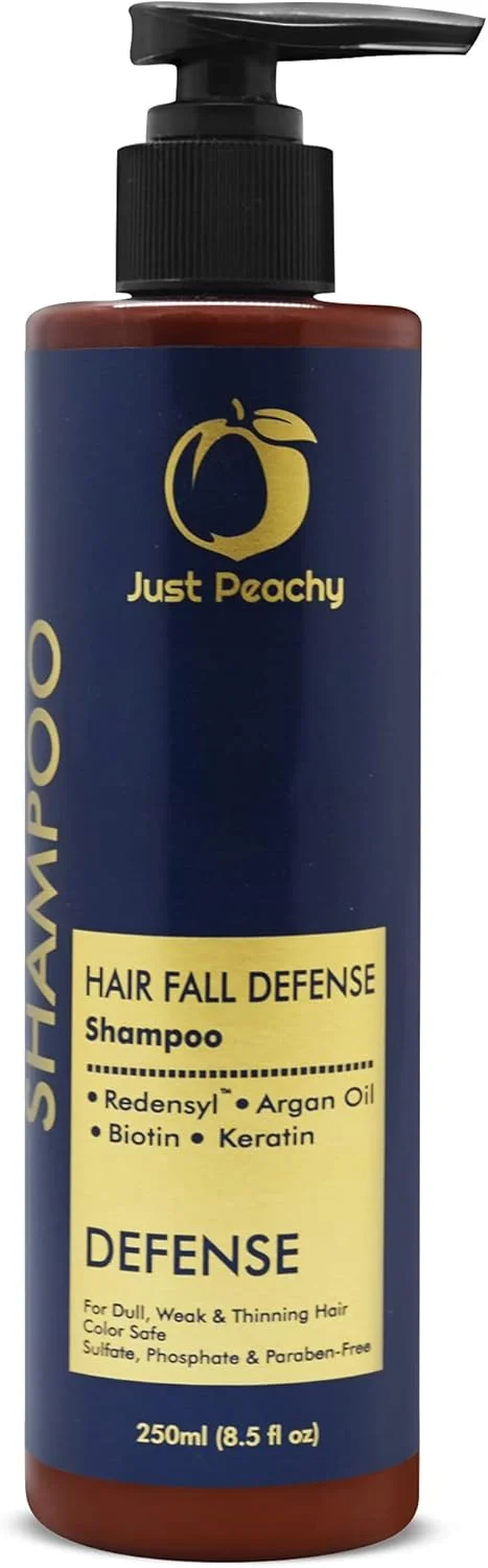شامپو دفاعی ضد ریزش مو جاست پیچی | رِدِنسِیل + کراتین + روغن آرگان مراکشی + بیوتین | محافظ رنگ مو | مناسب موهای کدر، ضعیف و نازک | بدون سولفات، پارابن، فسفات | 100% گیاهی | 250 میلی لیتر