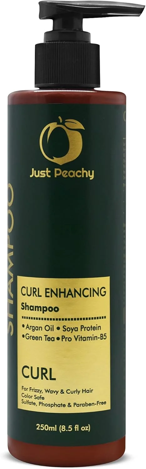شامپو تقویت کننده فر مو جاست پیچی | روغن آرگان مراکشی؛ پروتئین سویا؛ چای سبز و پرو ویتامین B5 | محافظ رنگ مو | برای موهای وز، موج دار و فر | بدون سولفات، پارابن، فسفات | 100% وگان | 250 میلی لیتر