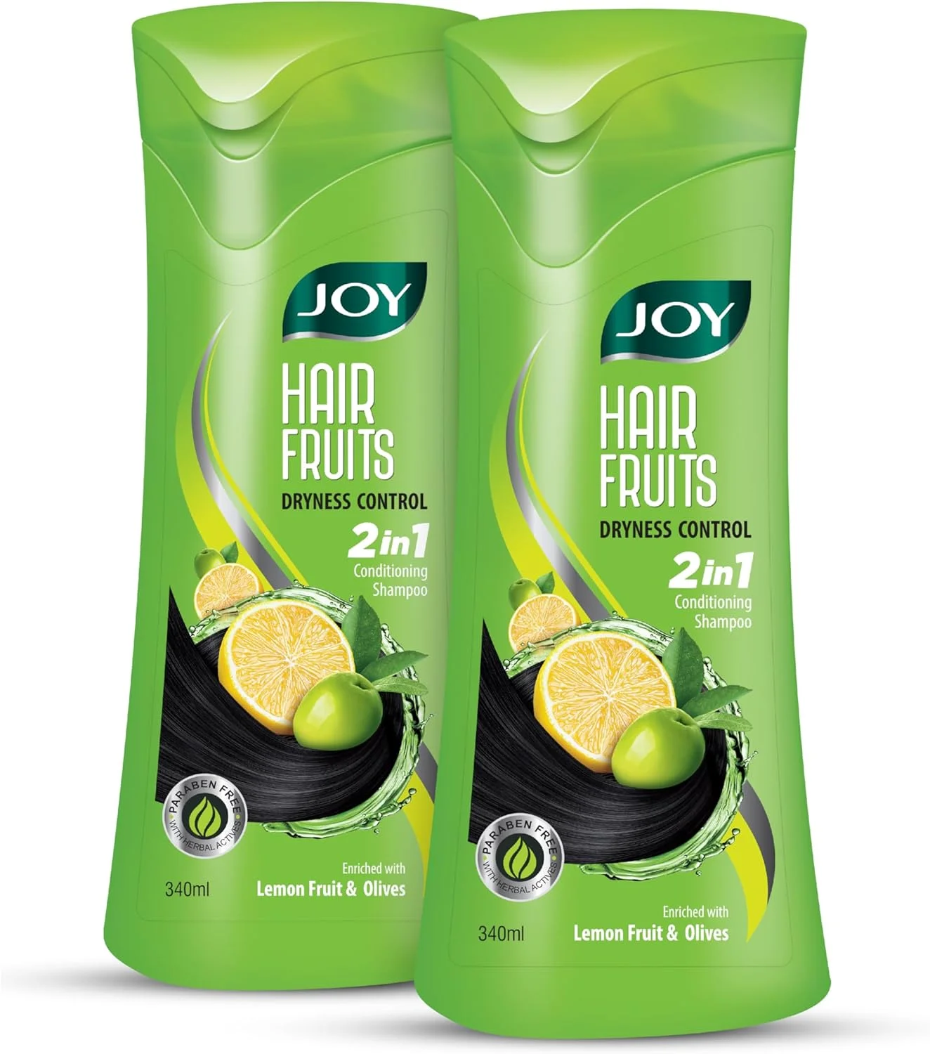 شامپو نرم کننده موهای خشک جوی با رایحه لیمو و زیتون (340 میلی لیتر x 2) | برای موهای خشک و وز | موها را صاف و براق می کند | برای آقایان و بانوان
