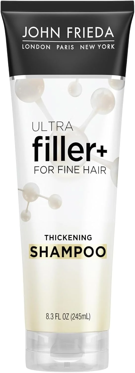 شامپو ضخیم کننده مو جان فریدا ULTRAfiller+، شامپو تقویت کننده برای موهای آسیب دیده یا نازک، غنی شده با بیوتین و اسید هیالورونیک برای تقویت مو و ایجاد موهایی ضخیم تر و پرتر، 246 میلی لیتر