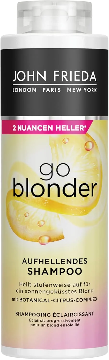 شامپو روشن کننده مو جان فریدا Go Blonder - سایز بزرگ: 500 میلی لیتر - مناسب موهای بلوند - اندازه کابینت