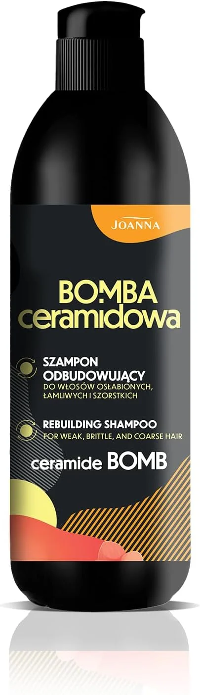 شامپو تقویت کننده سرامیدی ژوانا مدل Bombe حجم 500 میلی لیتر - شامپو مو حاوی سرامید، مراقبت ترمیمی برای موهای ضعیف، شکننده و ایجاد درخشندگی طبیعی