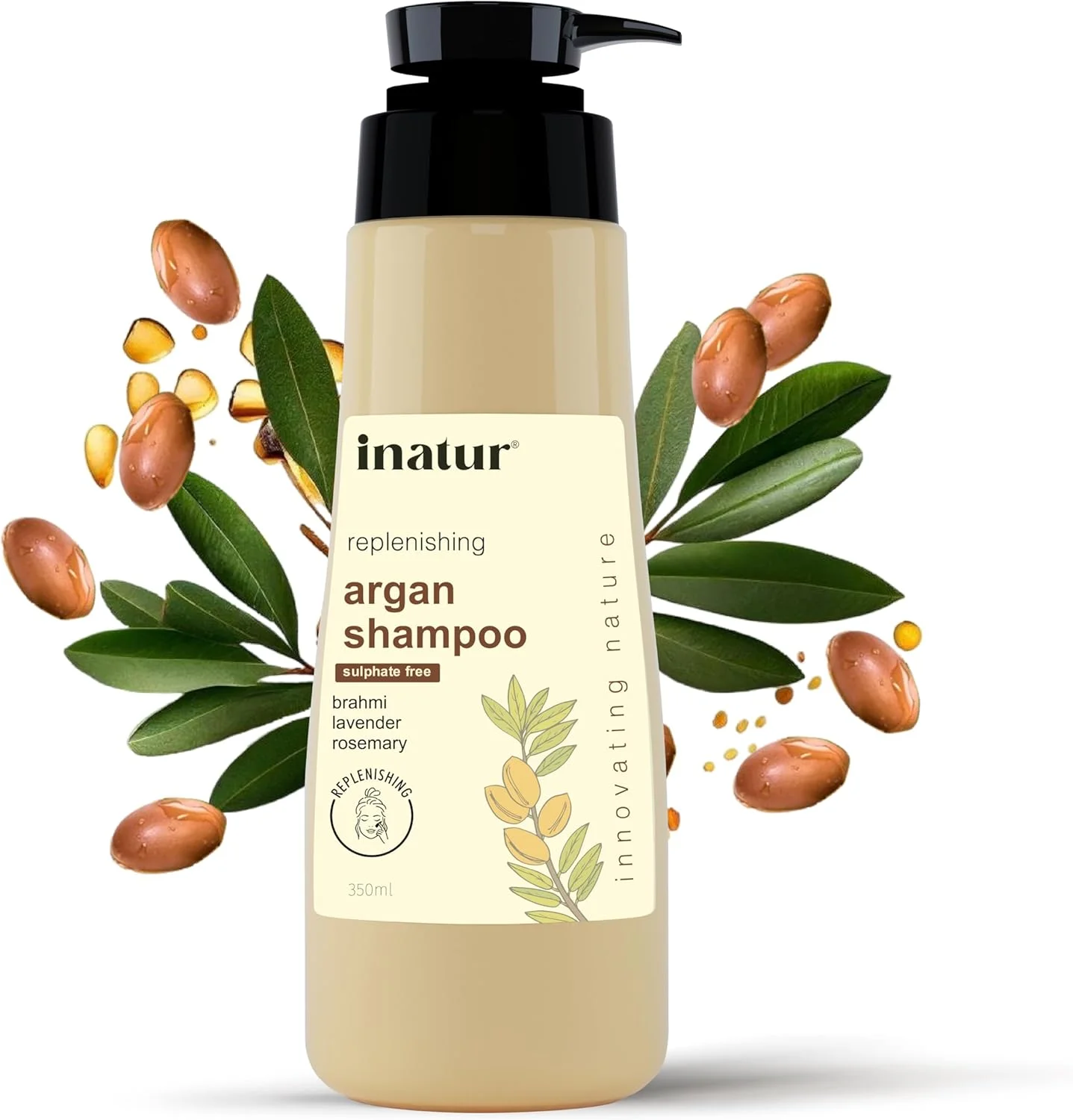 شامپو آرگان مراکشی Inatur، افزایش درخشندگی و کنترل وز برای موهای خشک، 350 میلی لیتر