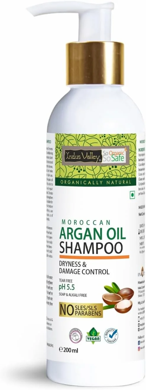 شامپو روغن آرگان ترمیم کننده موهای آسیب دیده ایندوس ولی 200 میلی لیتر