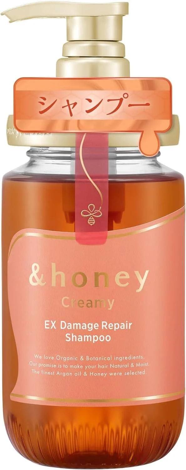 & Honey شامپو ترمیم کننده موهای آسیب دیده Creamy EX Damage Repair 1.0 "زیبایی عسلی غلیظ برای موهای آسیب دیده" 450 میلی لیتر شامپو ترمیم کننده برای موهای آسیب دیده، مراقبت از مو، درمان موخوره، تقویت کننده