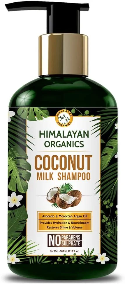 شامپو شیر نارگیل هیمالین ارگانیکس با آووکادو و روغن آرگان مراکشی | بدون پارابن، سولفات و سیلیکون | مغذی و آبرسان مو | تقویت کننده موهای بلند و قوی - 300 میلی لیتر