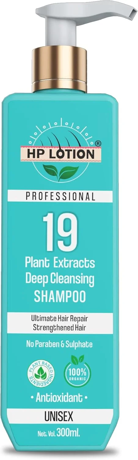 شامپو لوسیون اچ پی، پاک کننده عمقی حرفه ای، ترمیم کننده مو، شامپو تقویت کننده مو با 19 عصاره گیاهی - 300 میلی لیتر