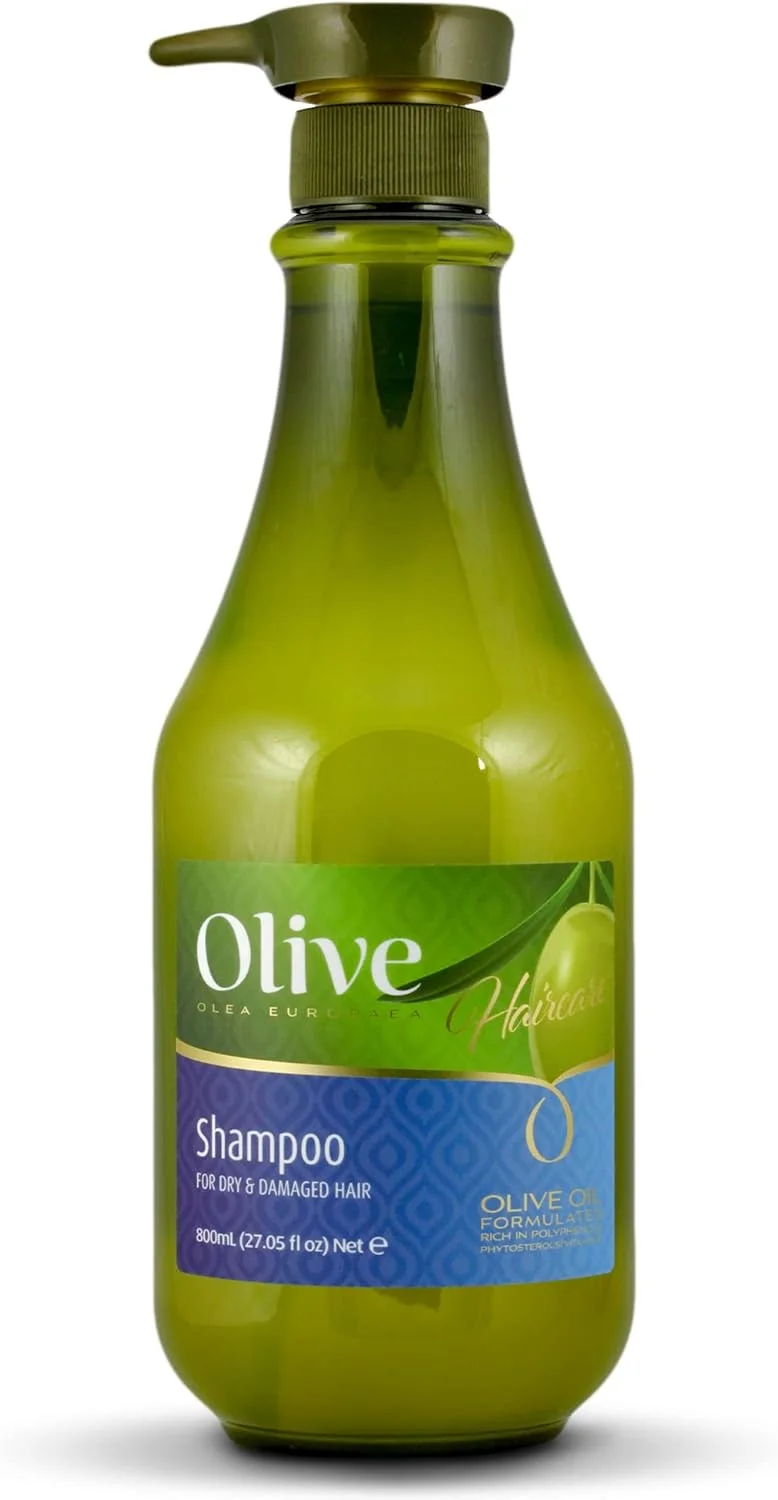 شامپو زیتون Frulatte حاوی روغن زیتون ارگانیک | غنی از ویتامین های A، D و E، شامپو آبرسان برای موهای خشک و آسیب دیده | شامپو بدون پارابن | شامپو موی طبیعی و پاک کننده عمیق، 800 میلی لیتر