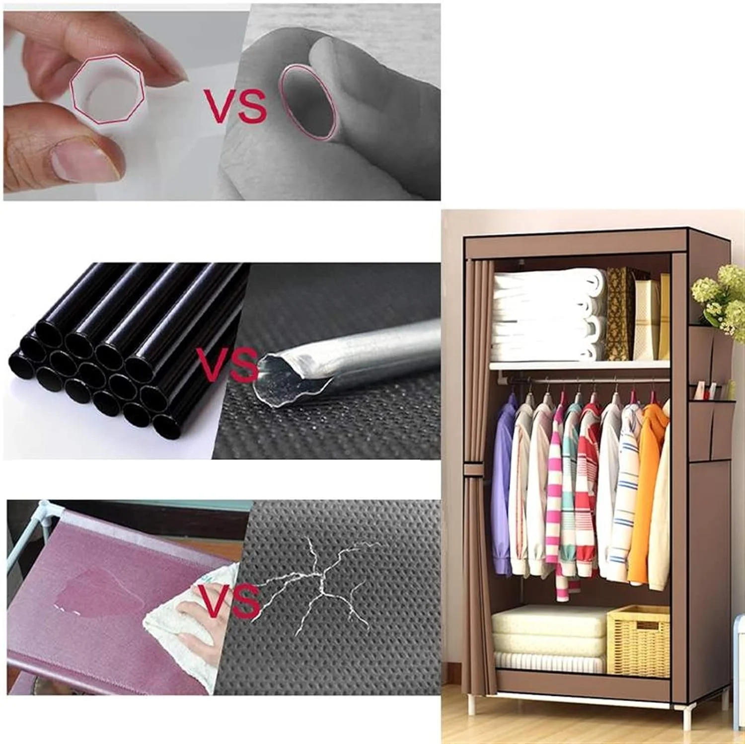 کمد لباس اسکیپی، قفسه تاشو لباس، رخت آویز، کمد لباس غیر بافته، کمد لباس اتاق خواب، قفسه لباس ضد گرد و غبار