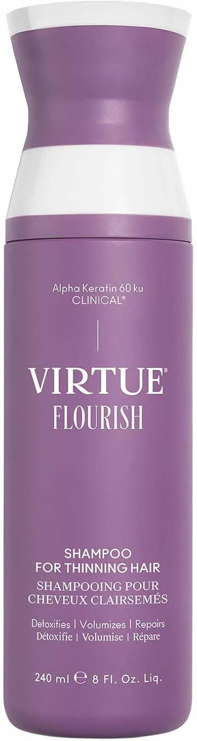 شامپو Virtue Flourish برای موهای نازک | سم زدایی، حجم دهنده، ترمیم کننده موهای نازک