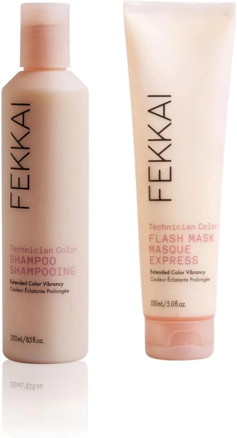 شامپو تثبیت کننده رنگ مو فککای (250 میل) + ماسک مو (150 میل) - افزایش ماندگاری رنگ مو - فاقد سولفات، پارابن و فتالات - وگان، بدون تست حیوانی