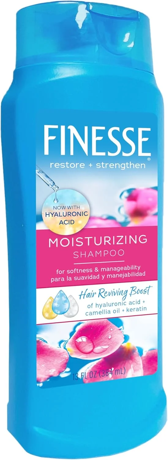 شامپو مرطوب کننده و ترمیم کننده مو فاینس، 3840 میلی لیتر (بسته 6 عددی)، مرطوب کننده و ترمیم کننده موهای خشک یا آسیب دیده برای داشتن موهایی نرم و سالم