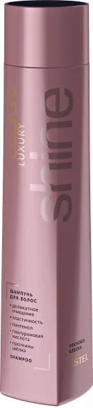 شامپو درخشش لوکس استل 300 میلی لیتر، پاک کننده حرفه ای و مرطوب کننده مو با روغن های طبیعی و کراتین برای موهای خشک، آسیب دیده و رنگ شده، فرمولاسیون فاقد پارابن و مناسب برای استفاده روزانه