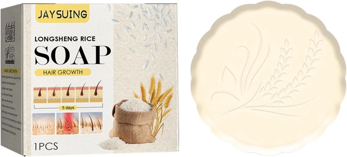 صابون شامپو عصاره برنج، صابون شامپو برنجی برای جلوگیری از ریزش مو، شامپو برنجی 2 در 1 برای رشد مو، شامپو برنجی جامد برای مرطوب کردن، تغذیه و ترمیم موهای خشک و آسیب دیده (1 عدد)