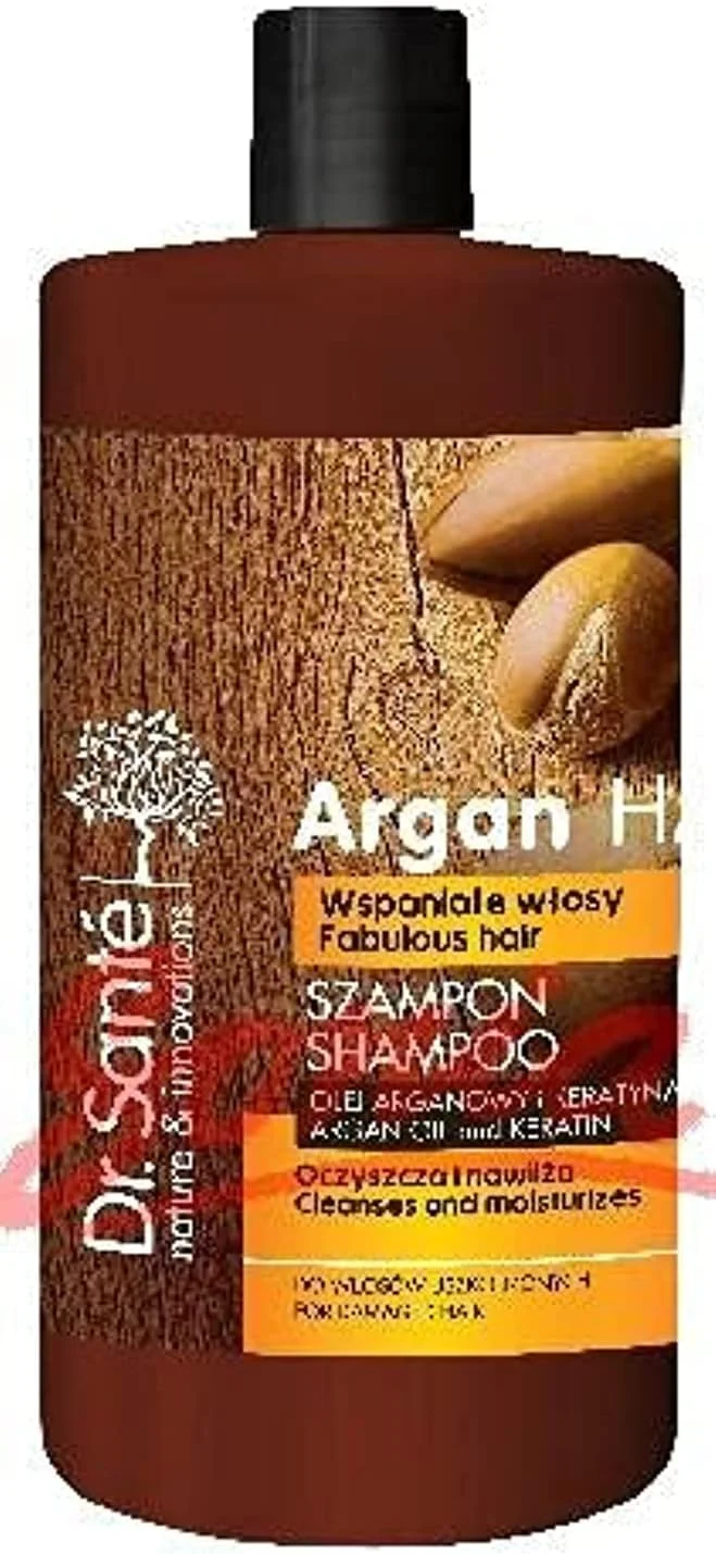 شامپو آرگان دکتر سانته برای موهای آسیب دیده حاوی کراتین (۱۰۰۰ میلی لیتر)