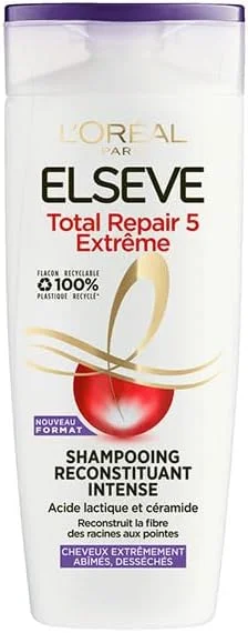 شامپو ترمیم کننده قوی موهای آسیب دیده لورآل پاریس Elseve Total Repair Extreme حجم 300 میلی لیتر