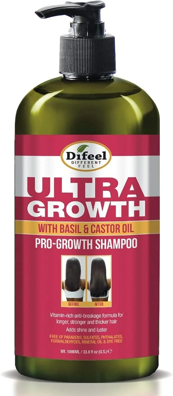 شامپو تقویت کننده مو دیفیل حاوی روغن کرچک و ریحان، حجم ۱ لیتر