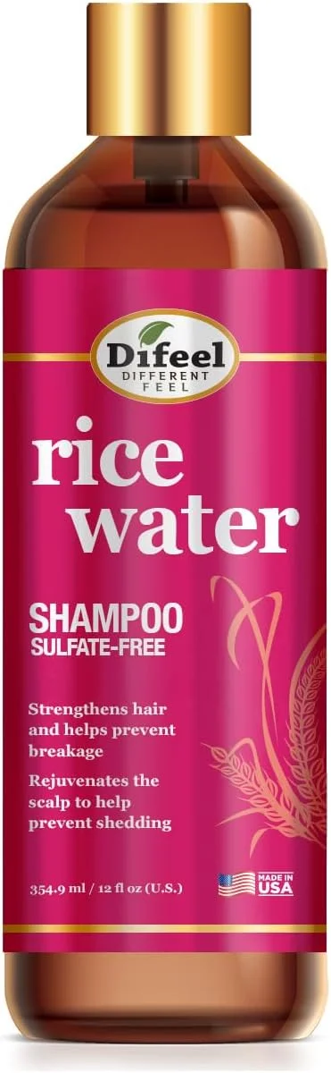 شامپو آب برنج دیفیل 355 میلی لیتر - شامپو تقویت کننده بدون سولفات برای انواع مو