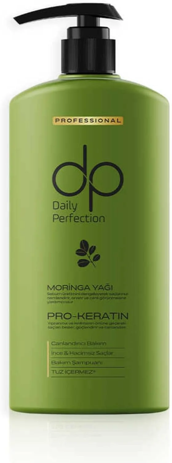 شامپو روزانه پرفکشن dp - بدون نمک - حاوی کراتین و بیوتین - ترمیم کننده و مغذی - برای انواع مو - مدل های مختلف - 425 میلی لیتر (روغن مورینگا)