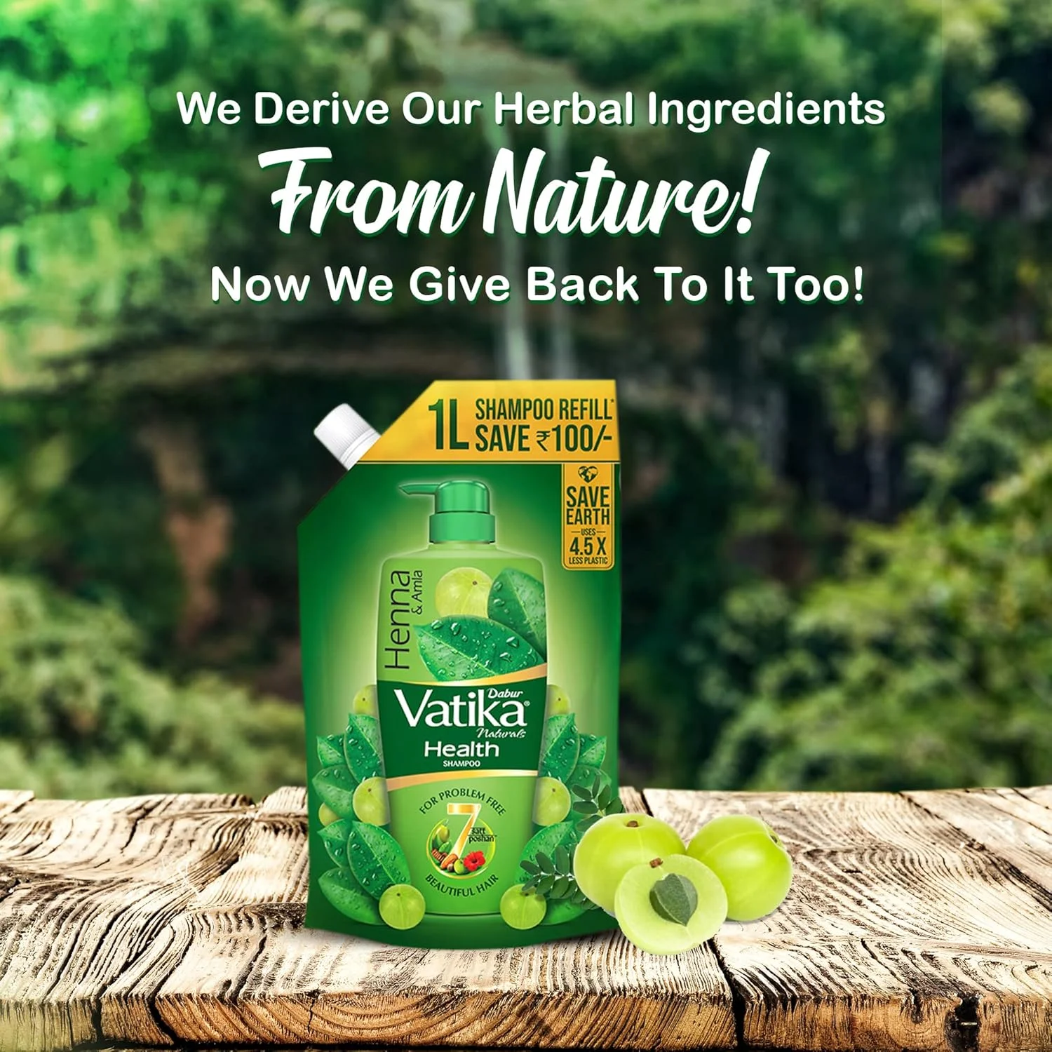 شامپو تقویت کننده دابور واتیکا - 1 لیتر (بسته شارژ) | حاوی 7 ماده طبیعی | برای موهای صاف، درخشان و تغذیه شده | ترمیم کننده آسیب مو، کنترل کننده وز | مناسب برای انواع مو | حاوی خواص حنا و آملا