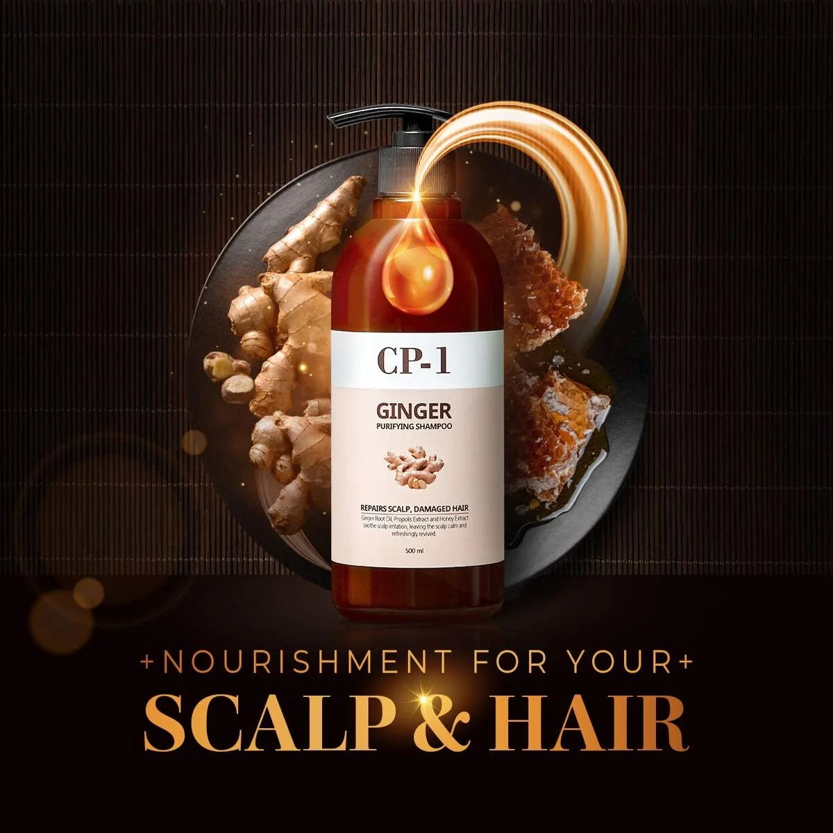 شامپو پاک کننده زنجبیل CP-1، مراقبت تقویت کننده احیا کننده، مراقبت از پوست سر، 500 میلی لیتر