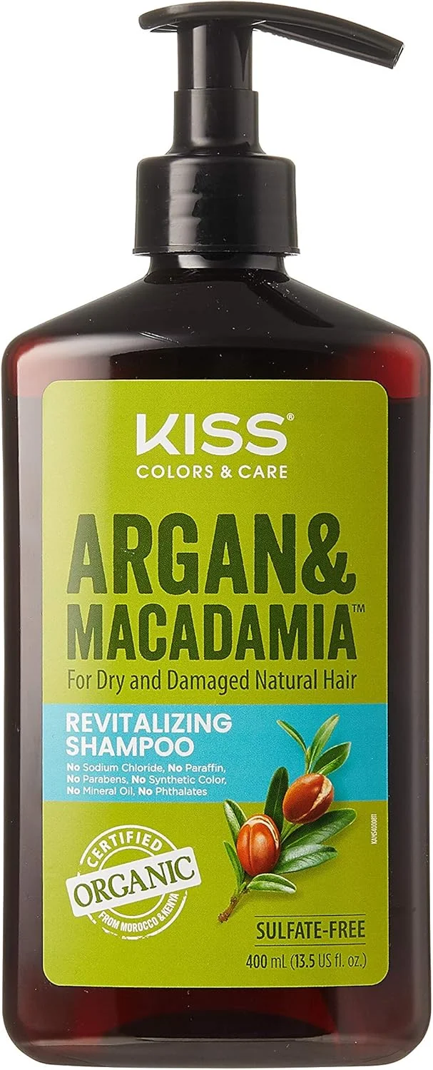 شامپو آرگان و ماکادمیا Kiss Colour & Care برای موهای طبیعی خشک و آسیب دیده (400 میلی لیتر)