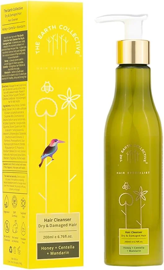 شوینده موی سر The Earth Collective برای موهای خشک و آسیب دیده، 200 میلی لیتر، بازگرداندن لطافت به موهای خشک و وز، بدون مواد شیمیایی مضر