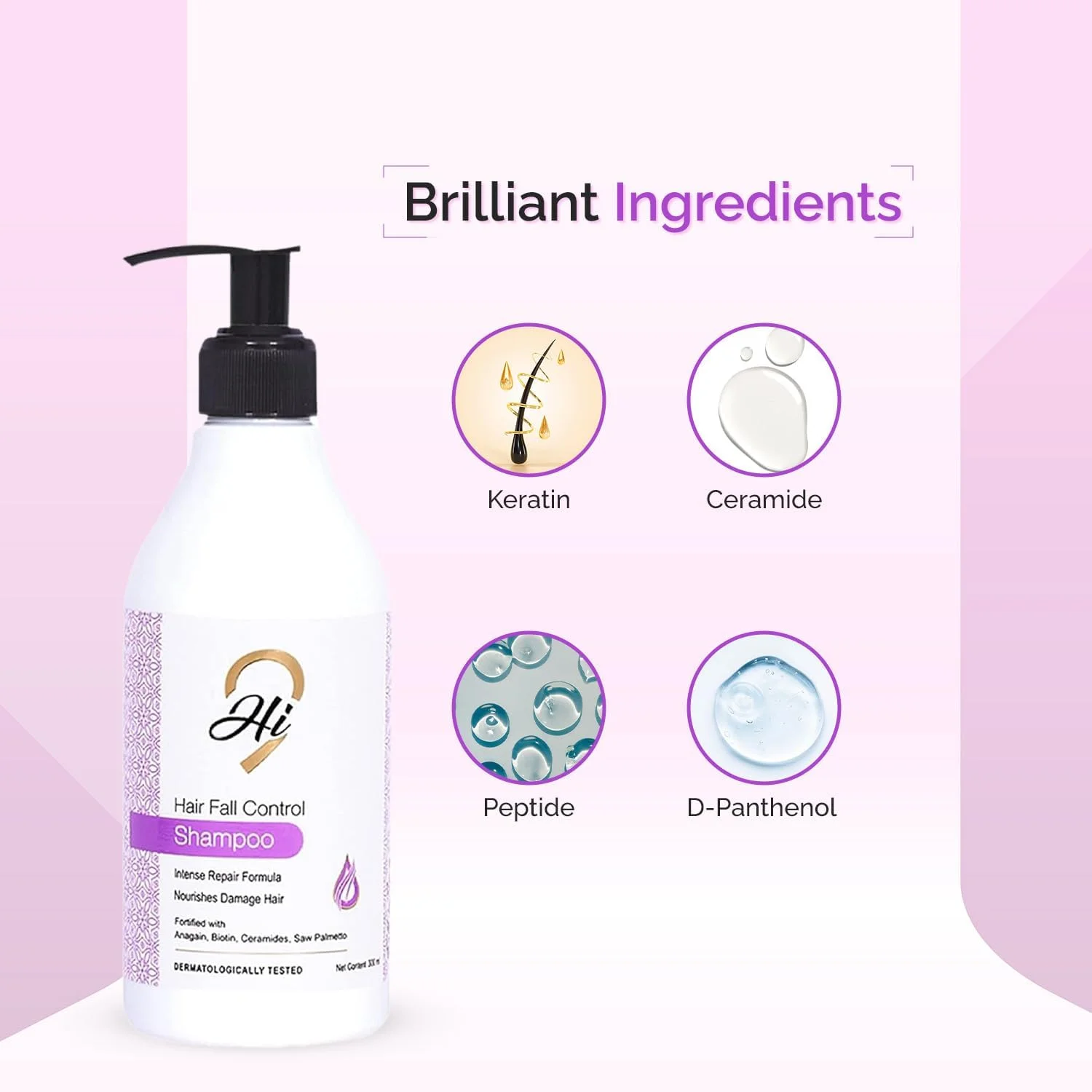 شامپو کنترل ریزش مو و درخشان کننده مو Hi9 حجم 300 میلی لیتر