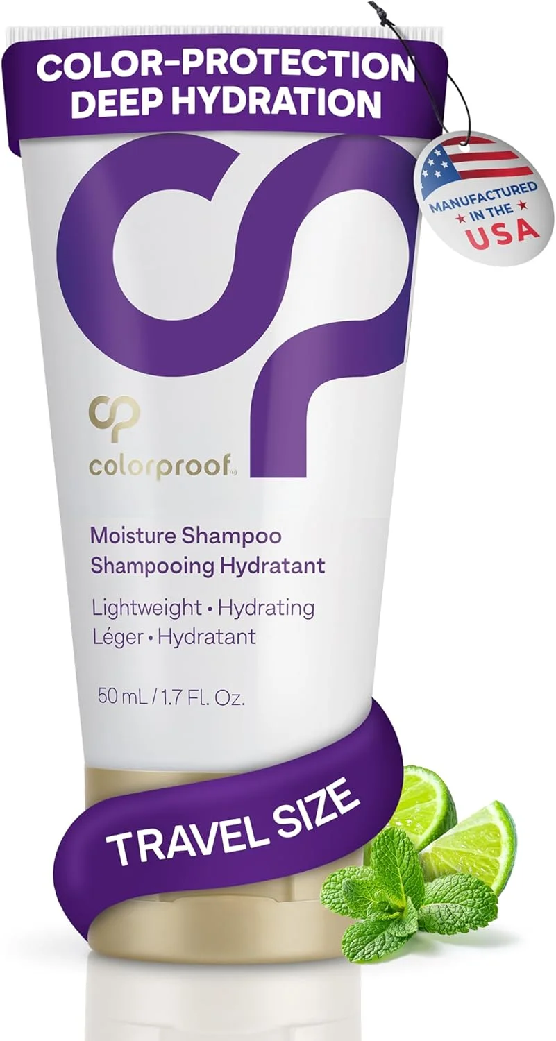 شامپو مرطوب کننده کالرپروف 50 میلی لیتر - مناسب موهای خشک و رنگ شده، آبرسان و ترمیم کننده، بدون سولفات، وگان