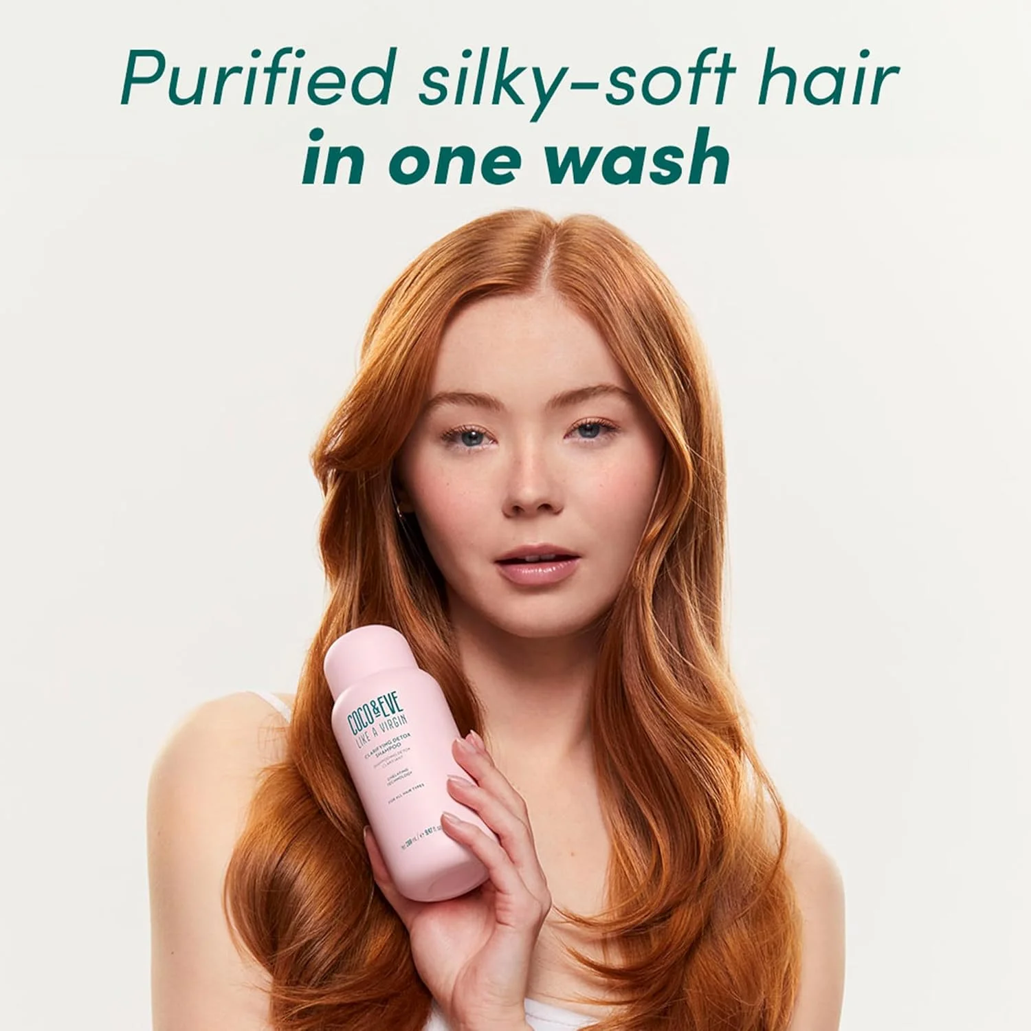 شامپو سم زدای Coco & Eve و Clarifying Detox رسوبات آب سخت را با سرکه گل بامیه از بین می برد، سموم پوست سر را پاکسازی می کند، برای موهای رنگ شده بی خطر و ملایم بر روی پوست (280 میلی لیتر)