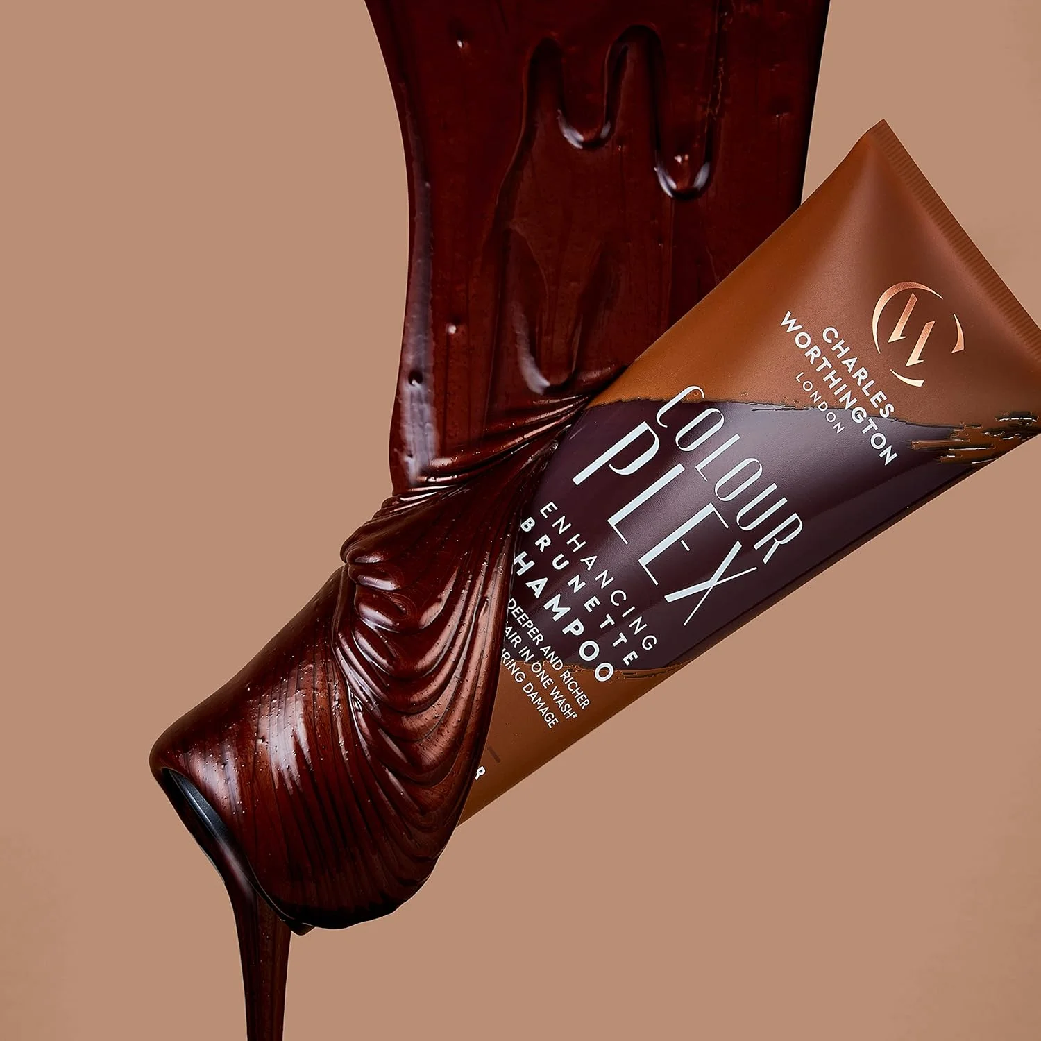 شامپو تقویت کننده رنگ موی قهوه ای چارلز ورتینگتون کالرپلکس، تقویت و احیای رنگ، تونر برای موهای قهوه ای، شامپو سالنی برای موهای قهوه ای، 250 میلی لیتر