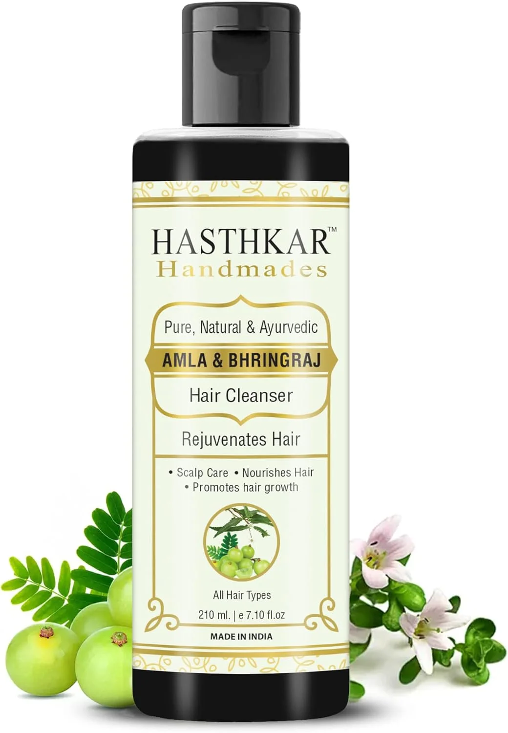 شامپو گیاهی هاشتکار بای پیور نچرالز، 210 میلی لیتر X 2، خالص، طبیعی و آیورودا آمله و برینگراج پاک کننده مو برای آقایان و بانوان | برای موهای خشک و آسیب دیده | شامپو ضد ریزش مو