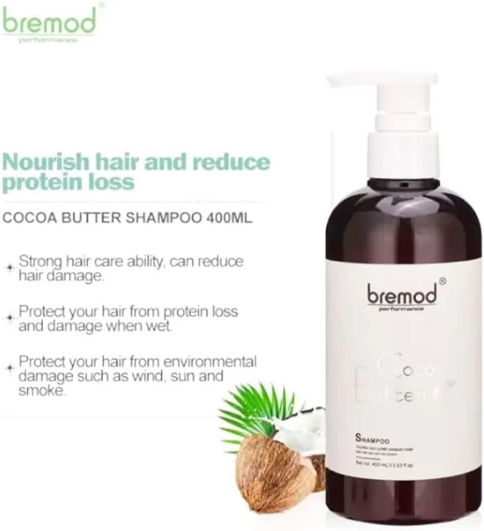 شامپو و نرم کننده کره کاکائو Bremod، تغذیه و ترمیم موهای آسیب دیده 400 میلی لیتر (شامپو)