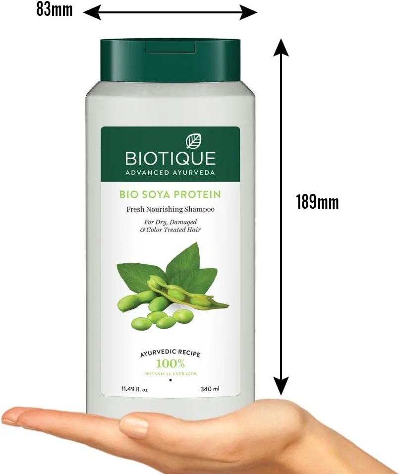 شامپو مغذی و تازه کننده پروتئین سویا بیوتیک Bio، 340 میلی لیتر، چند منظوره