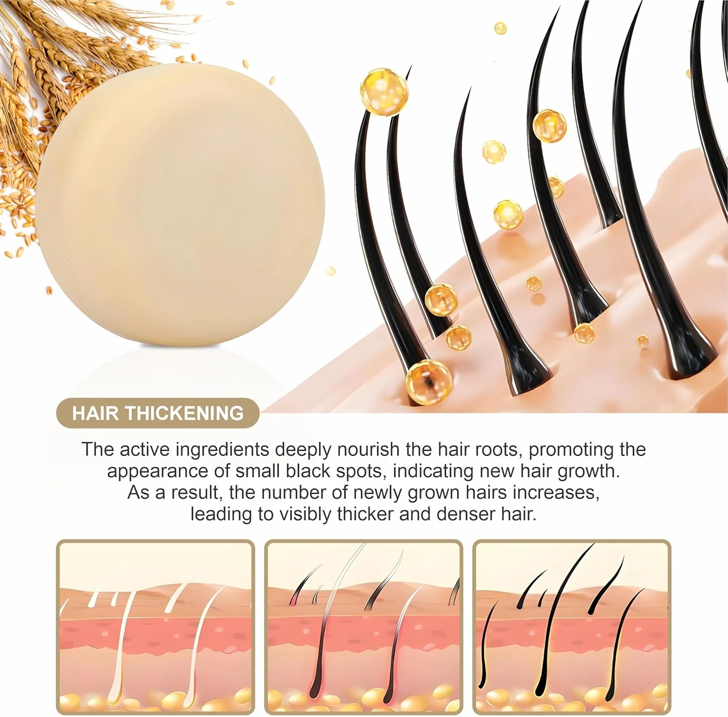 شامپو بار آب برنج آروماتیک | وگان و کاملا طبیعی | تقویت کننده موهای ضعیف و آسیب دیده | بدون پارابن | بدون سولفات (بسته 3 عددی)