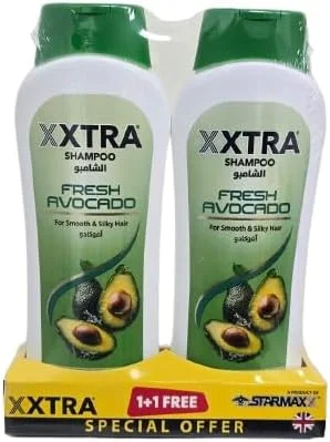 شامپو آووکادو XXTRA Fresh، بسته دوقلو 400 میلی لیتری، برای موهای صاف و ابریشمی
