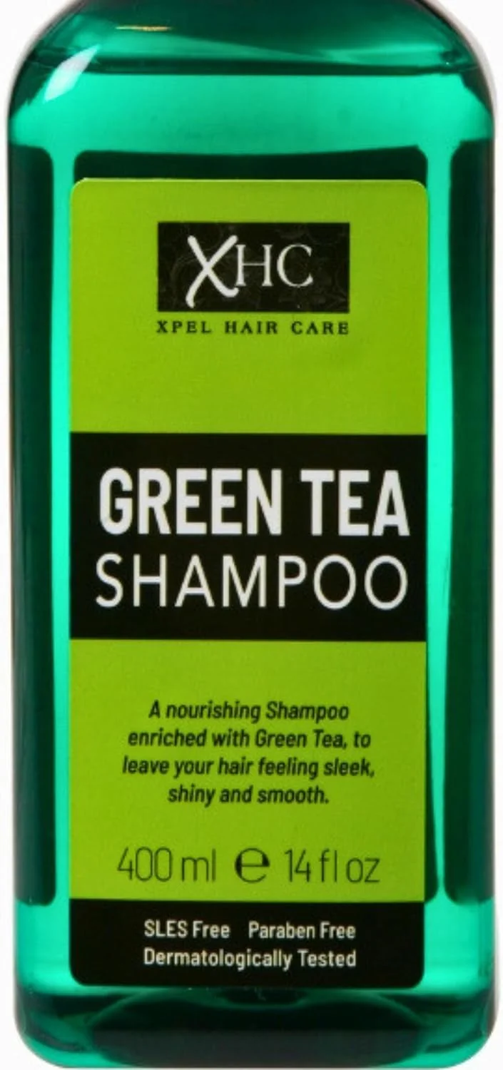 شامپو چای سبز Xpel Marketing حاوی چای سبز و روغن درخت چای برای جلوگیری از ریزش مو، شوره سر و شکستگی مو - مناسب برای گیاهخواران. بدون سولفات، پارابن، سیلیکون، رنگ و PEG - 400 میلی لیتر