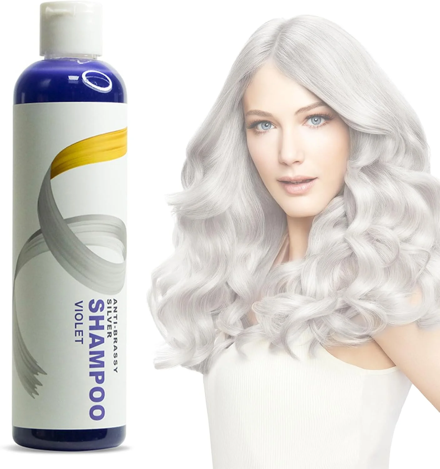 شامپو نقره ای و بنفش Xiquzal برای موهای بلوند، شامپو نقره ای قوی، تونینگ و روشن کننده، مناسب موهای بلوند، پلاتینه، خاکستری، سفید، ضد زردی و مرطوب کننده (03)